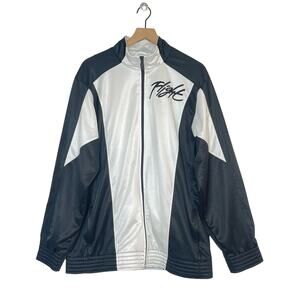 Vintage Nike Air Flight Jacket Y2K Men's Size L Black White Basketball Full Zip